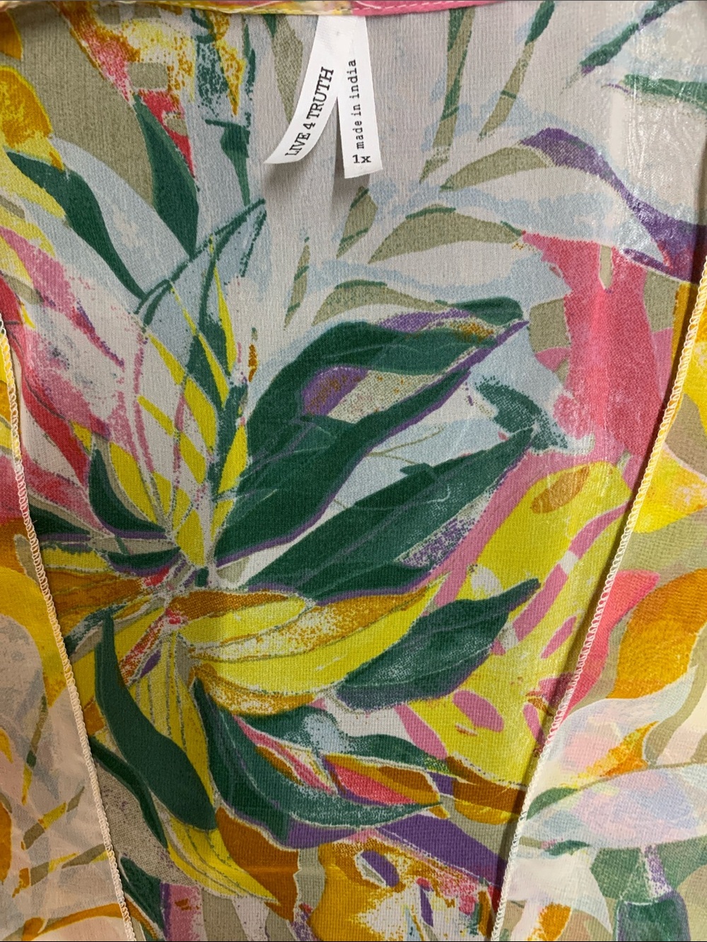 Live 4 Truth Tropical Floral Swim Coverup in Green, Yellow, Pink, Purple